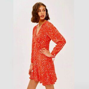Topshop Rocket Man Red/White Star Print Tea Dress – US 4
